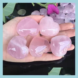 Arts And Crafts Natural Rose Quartz Heart Shape Love Mini Crystal Chakra Healing Home Decor Reiki Stone Gems Diy Jewelry Drop Delive Dhg4I