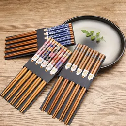 5 пары натуральные бамбуковые палочки для палочек на японское стиль многоразовый отбирок.