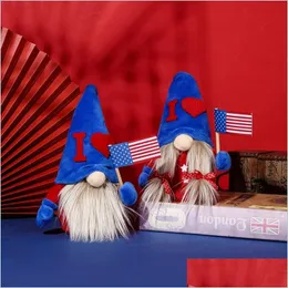 Andra festliga partier Party gynnar American Independence Day Gnomes Patriotic Gnome med flaggor Hemmakontorets bordsdekoration DHU31