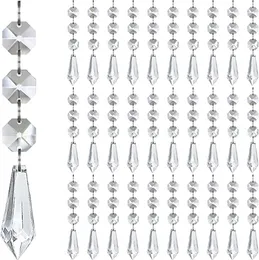 Partihandel Party Decor Hanging Crystals Centerpieces Chandelier Garland Clear Ball Prism Crystal Bead Strands Juvel Gem Chain Diamond Pärled Sträng Gardiner KD1