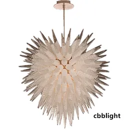 Modern Crystal Pendant Lamps Chandelier Lights Fixture LED Light Romantic Dandelion Shape Hanging Lamp Hand Blown Glass Chandeliers Indoor Lighting LR683