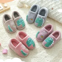 Pantofola antiscivolo Bambini Pantofole da casa Bambino Caldo Cotone Scarpe da interno Inverno Cartoon Dinosaur Bambini Ragazzi Ragazze Flops Soft 221109