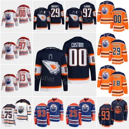 2023 Reverse Retro Edmonton Hockey Oiler 93 Ryan Nugent-Hopkins maglie 29 Leon Draisaitl 97 Connor McDavid Zach Hyman Evan Bouchard Jesse