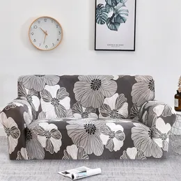 Pokrywa krzesełka Sofa do drukowania kwiatowego do salonu Plizowanie bawełnianego elastycznego kanapy Ochraniacz ręczników 1PC 221109