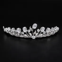 Luksusowe nowotwory i korony dla kobiet Wedding Bride Flower Tiara