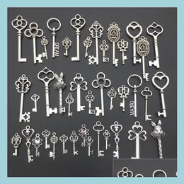 Charms Vintage Ancient Bronze And Antique Sier Hand Charms Key Pendants Mixed Lot Punk Diy Jewelry Accessories Fitting Set Drop Deli Dh1Z4