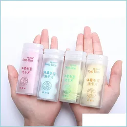 Soaps Disinfectant Soap Slice Flower Heart Shape Hand Bath Portable Cleaning Sheet Travel Convenient Disposable Soaps Flakes Drop De Dhrmv