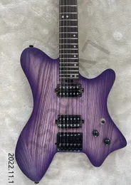 IN STOCKING Headless Electric Guitar 6 Strings Traveler Or 24 Fret Guitar ASH Body With Purple Color Maple Neck Rosewood