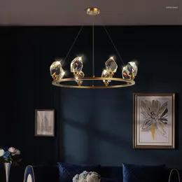 Kronleuchter Moderne Luxus Crown Kristall LED Kronleuchter Hause Esszimmer Schlafzimmer Lampe Mahlzeit Aufhänger Innenbeleuchtung Dekoration Golden