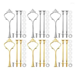 Baking Tools 6Pcs For 3 Tier Cake Stand Fittings Hardware Holder Resin Crafts DIY Making Cupcake Serving Decoration