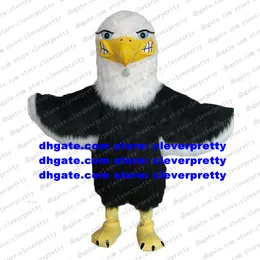 Black White Long Fur Hawk Mascot Costume Falcon Tercel Tiercel Vulture Bald Eagle Vulture Adult Company Popularitet ZX495