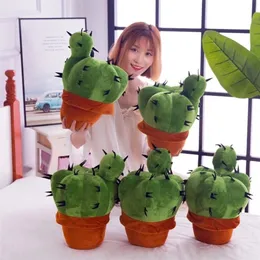 Plush Dolls Simulation Cactus Stuffed Plant Soft Cuddly Toy Car Potted Pillow Office Sofa Cushion Home Decor Ornament 221109