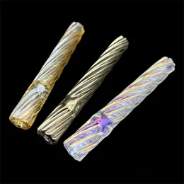 Vintage One Hitter Twisted Glass Pipe BONG hookah water Smoking Pipe with bowl Original Manufacturer can put customer logo by DHL CNE