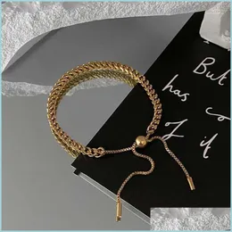 Charm armband charm armband amerikanska metallkedjor tofs minimalism guld färg kvinnor armband mode smycken gyllene vete bangl dhfqf
