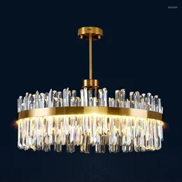 Candeliers FKL Modern Luxury Crystal Lustrelier Gold Light Light Lâmpada Lâmpada Led Led