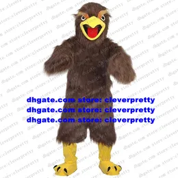 Темно -коричневый длинный меховой орл Hawk Mascot Costume Tiercel Falcon Vulture для взрослого коммерческого бренда Strip Drive фигура ZX553