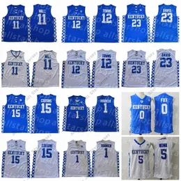 Maglie Kentucky Wildcats Jersey College Basketball Devin Booker John Wall Anthony 23 Davis -Anthony 12 Towns Demarcus 15 Cousins ​​Malik Monk