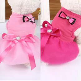 Собачья одежда розовое платье летнее кружевное кружево одежда для домашних животных для маленькой вечеринки на день рождения свадебный костюм щенка бахнота yzl
