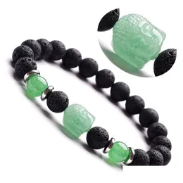 Bracciale Yoga con perline Bracciale Buddha in pietra naturale Occhio di tigre Ametista Cristallo Perline di roccia lavica Braccialetti con diffusore di olio per le donne Dhdhs