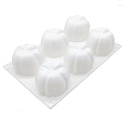 Ferramentas de panificação Costuras moldes de moto 6 Cavidade vela de abóbora 3D para fazer bolo de mousse de sabão de molde de silicone