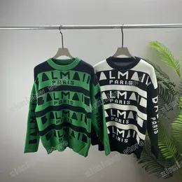 Xinxinbuy Men Designer Hoodie Sweater Stripe Letter Jacquard Print Paris Cotton Women Black White Green M-2XL