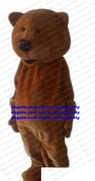 Uzun Kürk Brear Maskot Kostüm Grizzly Bears Ursus Arctos Teddy Bear Karakter İş Yıldönümü Öğrenci Etkinliği ZX179