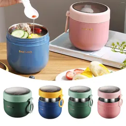 Dinnerware Sets 600ML Stainless Steel Lunch Box Flask Soup Storage Vacuum Thermal Jar Containers Bento For Kids