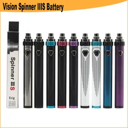 Original Vision Spinner 3 3S III IIIS Батарея мод 1600MAH 510 Нижняя резьба CVT Top Top Topertable Rectustable напряжение ESMA-T Vape Pen