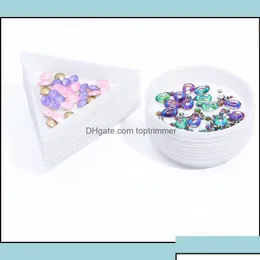Andra f￶rem￥l Salong Health Beautyplastic Triangle Round Bead Sortering Trays Nail Art Tray Picking Plates For Diamond Jewelry Otsre