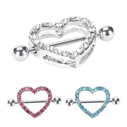 2pc Ring Ring Heart Gem Dangle Chain Mampo Shield Ring Jewelry Mample Shield Rings Jóia Hélice Piercing Barbell254L