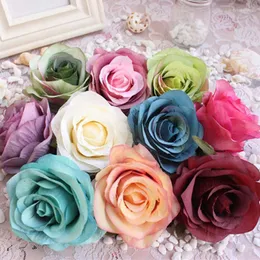 Dekoratif Çiçekler 8-9cm Kafa 15 PCS Rose Arfielle Yapay İpek Küçük Güller Kafalar Diy Buket Aksesuarları Broş için Dekorasyon
