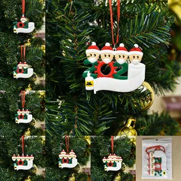Ornamenti natalizi saluti fai -da -te in quarantena ornamenti per la festa di distanza sociale per alberi di Natale accessori a sospensione
