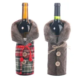 2023 Christmas Wine Bags Dustproof Bottle Cover clothes Packaging Bag Champagne Pouches Xmas Party Table Decoration Happy New Year creative xmas bottles sleeve