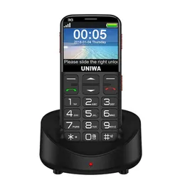 3G WCDMA Charging Dock Telefones celulares Sênior Mãos 2 4 polegadas 2 5D 4G Bluetooth Cellphone Mini Câmera de telefone celular 1400mAh Torch SOS FM MP4 1292D