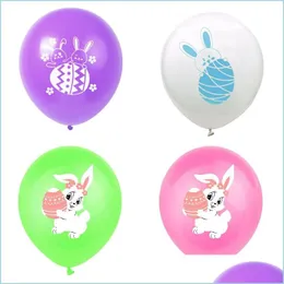 Outros suprimentos de festa de evento 12 polegadas Balões de Páscoa Latex Rabbit Egg Impresso Kids Bunny Party Balloon Supplies Adorável decoração DHF4i