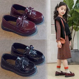 Sneakers Fashion Girls Kids Children Leather Shoes Princess Sweet For Evening Party Flats Autumn Breathable 221109