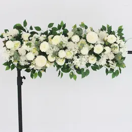 Dekoratif çiçekler düğün çiçek duvarı düzenleme malzemeleri ipek şakayıklar gül yapay çiçek sıra dekor evlilik demir kemer arka plan