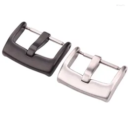 Watch Bands Stainless Steel Band Buckle 16 18 20 22mm Silver Black Brushed Metal Watchbands Strap Clasp Accessories