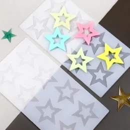 8-Cavidades de cinco pontas Star Silicone Mold Diy Hollow Out Bamboo Cerca de chocolate Candy FONDY FONDRANT BONE