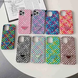 Tasarımcı Moda Cep Telefonu Kılıfları 13 Mini Pro Max XR XS 7 8 Plus 11 Yeni İPhone 12 12 PRO Renkli Dokuma Desenli Telefon Kılıfı Yucheng06