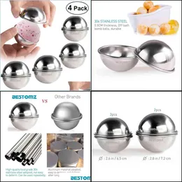 BESTOMZ 8pcs Stainless Steel Bath Bomb Mold DIY Make Bath Bombs 6.5cm/ 7cm  for Crafting Your Own Fizzles 