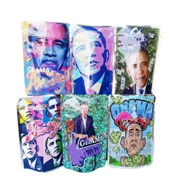 Förpackningspåsar Obama Runtz Mylar 3 5G förpackning för torr örtblomma Anpassade tryckta luktsäkra väskor Jllusk Drop Delivery 202 Otxni