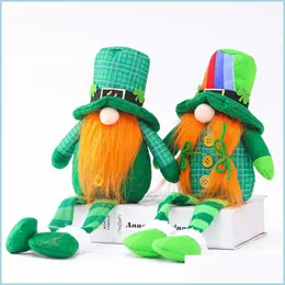 Andra festliga partier St Patricks Day Gnome Party Decoration Plush Mr och fru Irish Festival Scandinavian Tomte Elf Decorat DHGSZ