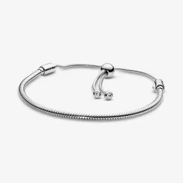 Новые моменты Slider Snake Chain Bracelet 925-Sterling-Silver Регулируемый браслет цепи змей для женщин
