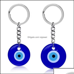 Key Rings Jewelry Turkish Evil Blue Eye Keychain Car Ring Amet Lucky Charm Hanging Pendant Jewerly Drop Delivery 2021 Otetk