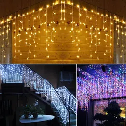 Icicle String Lights LED Curtain Light Christmas Garland Droop Decoration Ornament Festoon Fairy Light 8 l￤gen US Plug