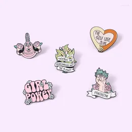 Brooches Feminism Girl Power Enamel Pins Backpack Decorative Clothes Lapel Badges Creative The Self Love Club Jewelry Brooch For Friends