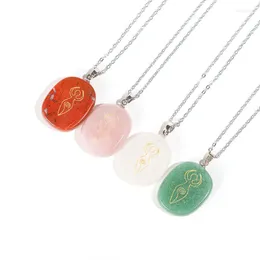 Collane con ciondolo Pietre naturali Intaglio Collana Yoga per donna Reiki Chakra Guarigione Cristallo di quarzo Gioielli della dea