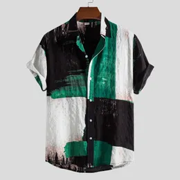 Men's Casual Shirts Camiseta Hawaiana De Manga Corta Para Hombre Camisa Masculina Informal Con Botones Estampada Playa 2022