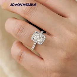 Solitaire Ring JOVOVASMILE 18k White Gold 2 8x6mm Radiant Cut Center Accessories for Women Luxury Wedding Christmas 221109